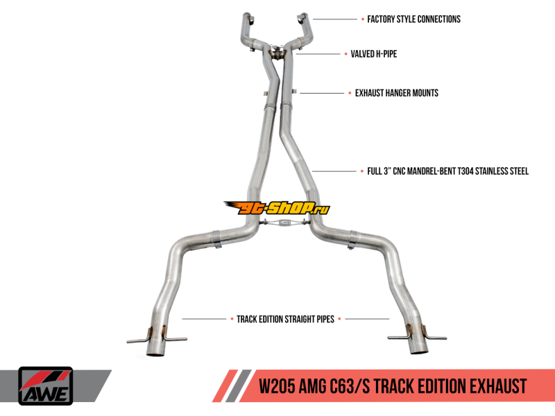 AWE Tuning 3020-31014 AWE Cat-Back Track