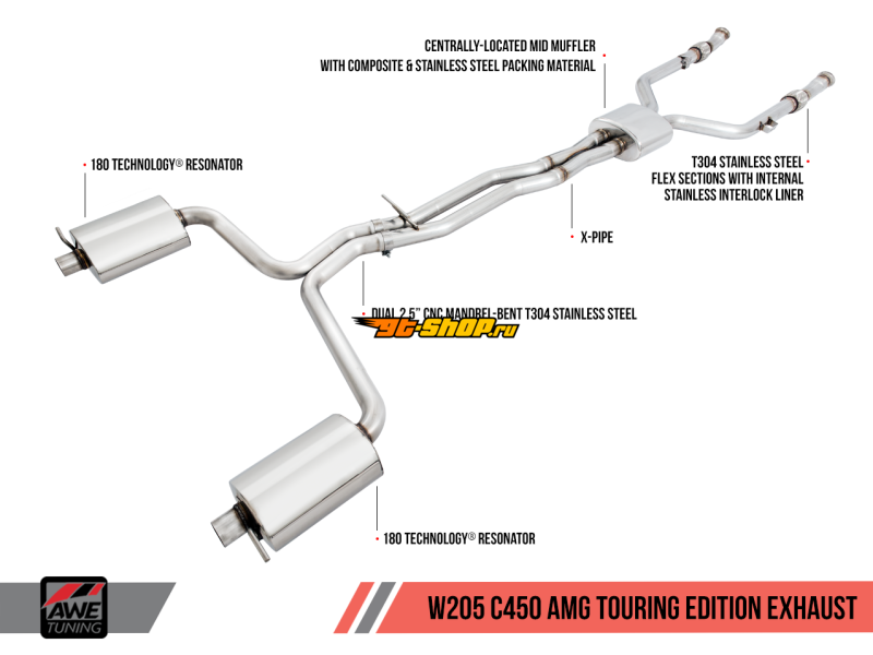 AWE Tuning 3015-31012 AWE Cat-Back Touring