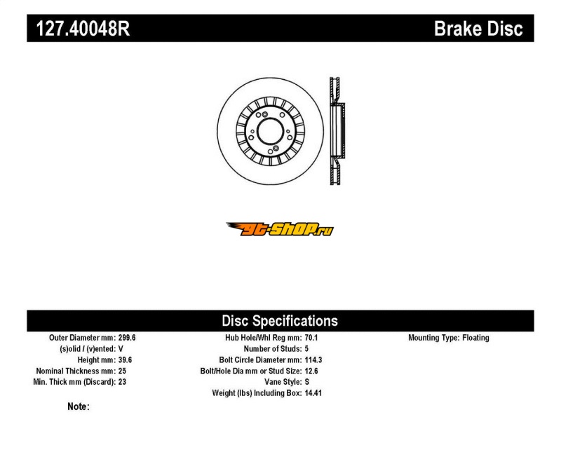 ST Slot & Drill Brake Rotors Stoptech 127.40048R