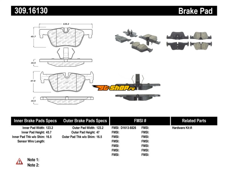ST Sport Brake Pads Stoptech 309.16130