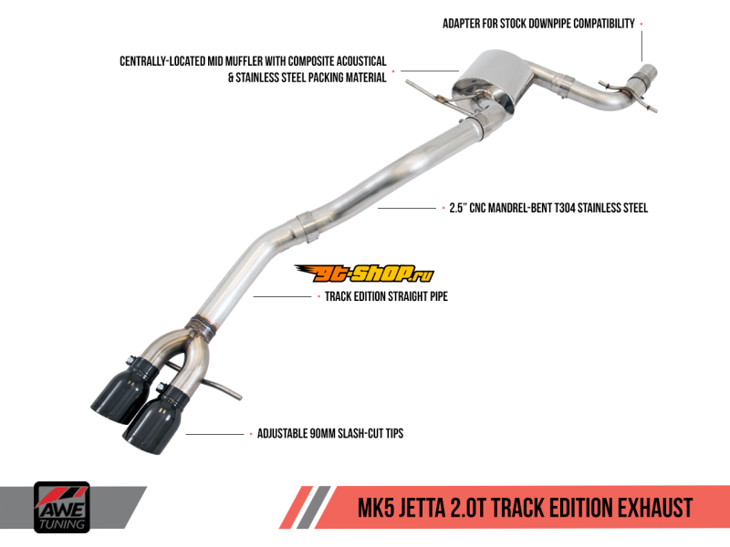 AWE Tuning 3020-22030 AWE Cat-Back Track