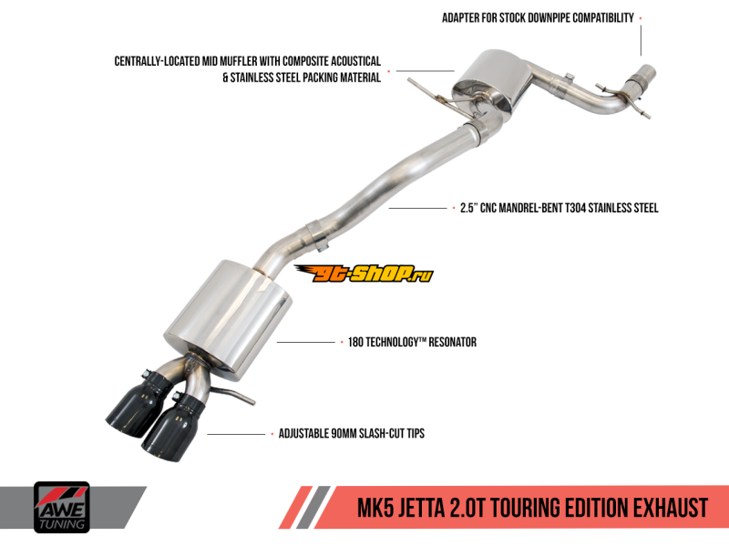 AWE Tuning 3015-22062 AWE Cat-Back Touring