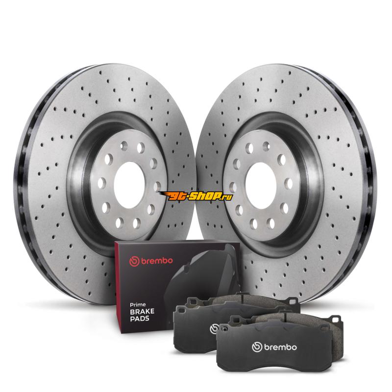 Brembo OE KTX4071 BRE Drilled UV Coated Rotors