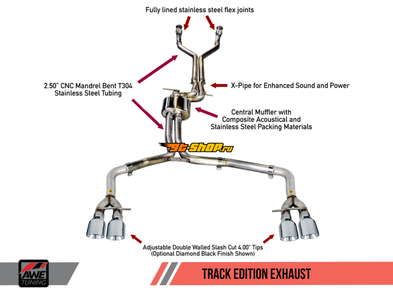 AWE Tuning 3020-43050 AWE Cat-Back Track