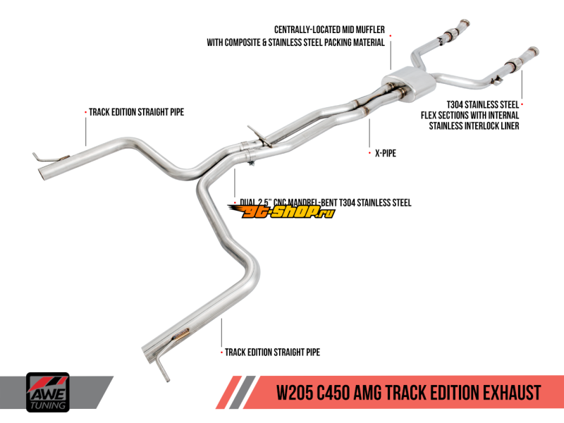 AWE Tuning 3020-31016 AWE Cat-Back Track