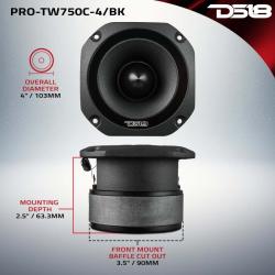 DSE Super Bullet Tweeters DS18 PRO-TW750C-4/BK