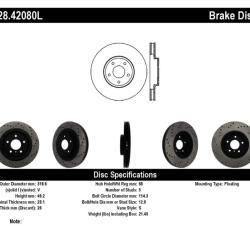 ST Drilled Sport Brake Rotors Stoptech 128.42080L