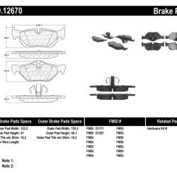 ST Sport Brake Pads Stoptech 309.12670