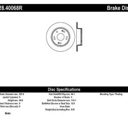ST Drilled Sport Brake Rotors Stoptech 128.40068R