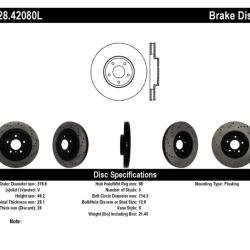 ST Drilled Sport Brake Rotors Stoptech 128.42080L