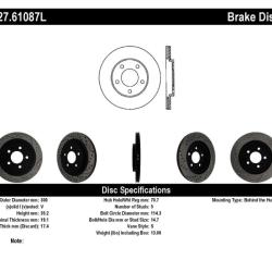 ST Slot & Drill Brake Rotors Stoptech 127.61087L