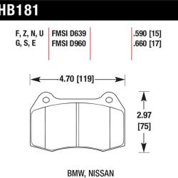 HAWK HPS Brake Pad Sets Hawk Performance HB181F.660