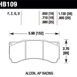 HAWK DTC-70 Brake Pad Sets Hawk Performance HB109U.980