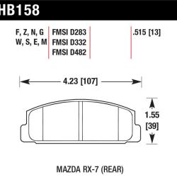 HAWK DTC-30 Brake Pad Sets Hawk Performance HB158W.515