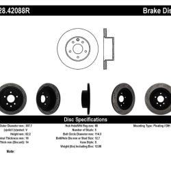 ST Drilled Sport Brake Rotors Stoptech 128.42088R
