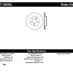 ST Slot & Drill Brake Rotors Stoptech 127.40026L