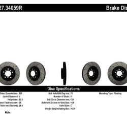 ST Slot & Drill Brake Rotors Stoptech 127.34059R