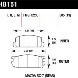 HAWK Blue 9012 Brake Pad Sets Hawk Performance HB151E.505