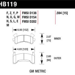 HAWK Ceramic Brake Pad Sets Hawk Performance HB119Z.594
