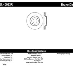 ST Slot & Drill Brake Rotors Stoptech 127.40023R