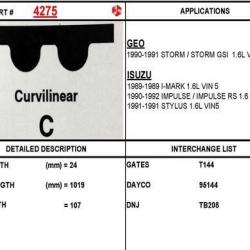 ITM ENGINE COMPONENTS 4275