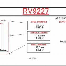 ITM ENGINE COMPONENTS RV9227