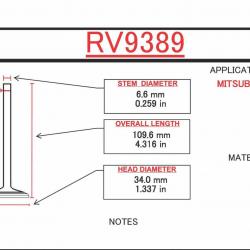 ITM ENGINE COMPONENTS RV9389