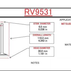 ITM ENGINE COMPONENTS RV9531