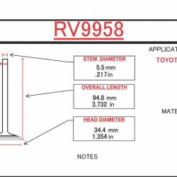 ITM ENGINE COMPONENTS RV9958