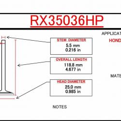 ITM ENGINE COMPONENTS RX35036HP