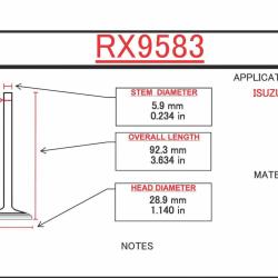 ITM ENGINE COMPONENTS RX9583
