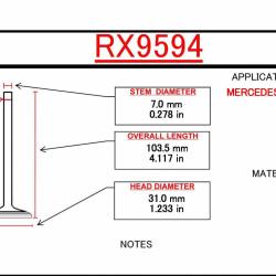 ITM ENGINE COMPONENTS RX9594