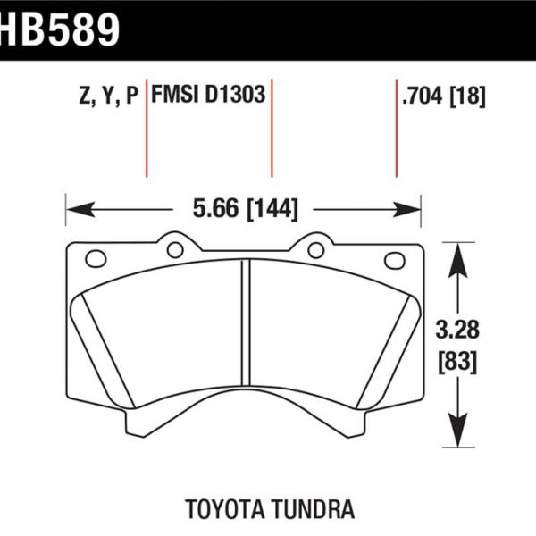 HAWK Ceramic Brake Pad Sets Hawk Performance HB589Z.704