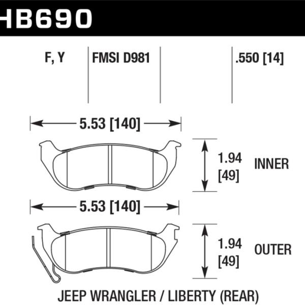 Hawk Performance HB690Y.550