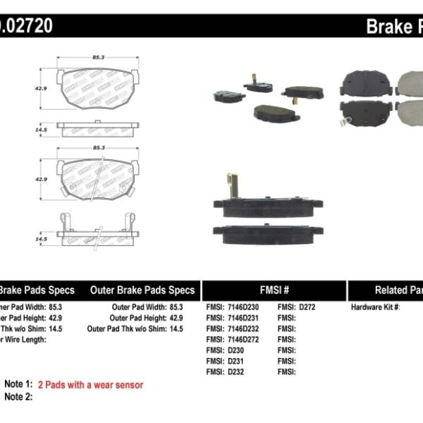 ST Sport Brake Pads Stoptech 309.02720
