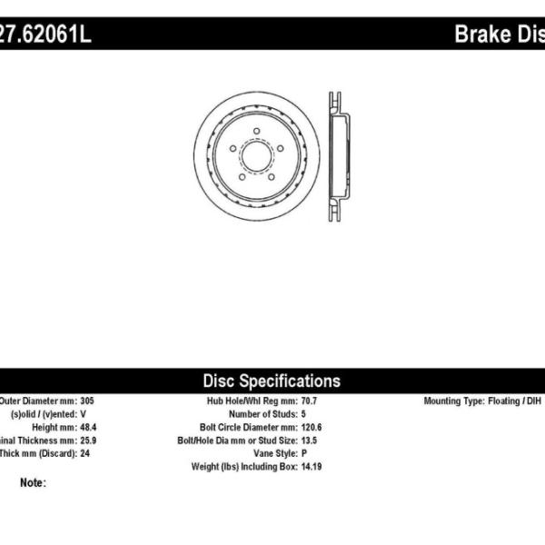 ST Slot & Drill Brake Rotors Stoptech 127.62061L