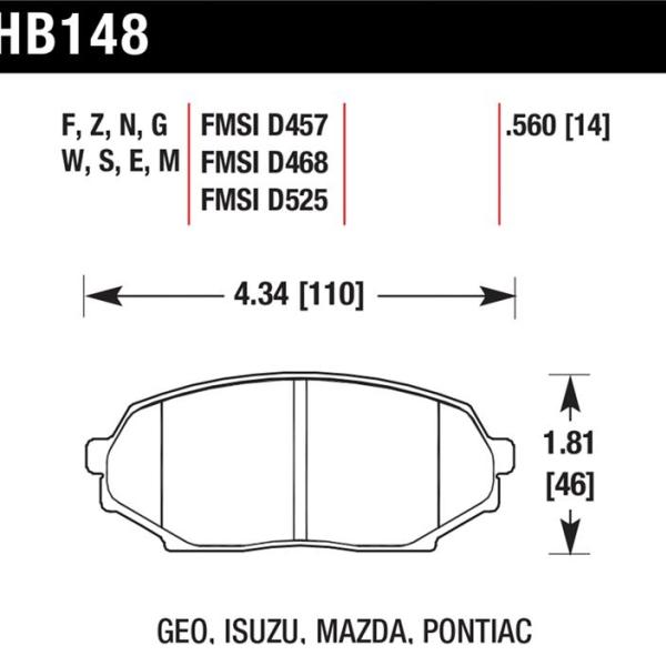 Hawk Performance HB148E.560