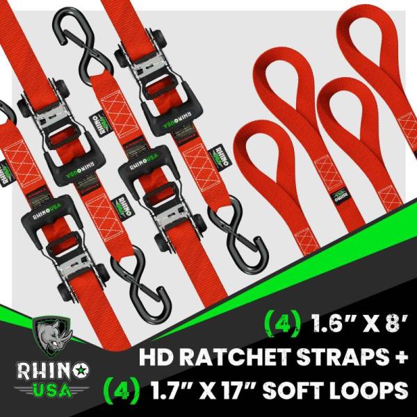RSA Tie Down Kits Rhino USA HDKIT-4PK-RED