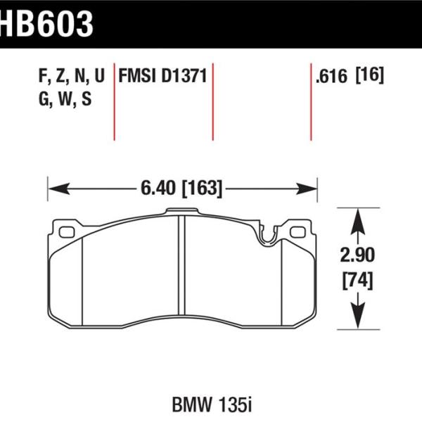 HAWK DTC-70 Brake Pad Sets Hawk Performance HB603U.616