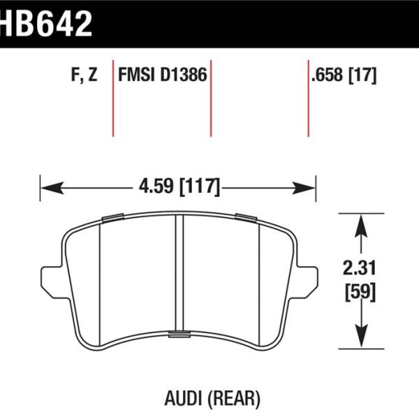 HAWK HPS Brake Pad Sets Hawk Performance HB642F.658