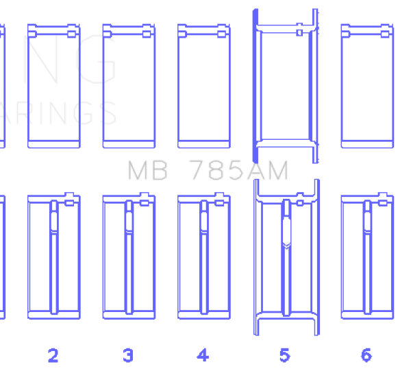 KING Main Bearings King Engine Bearings MB785AM020