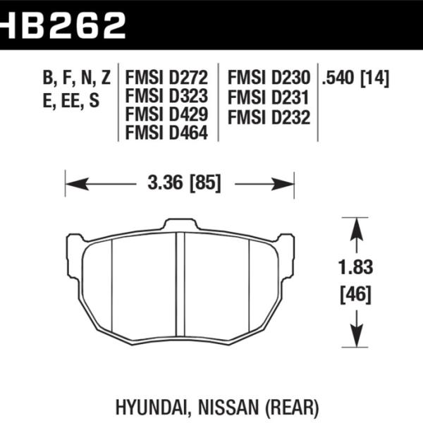 Hawk Performance HB262E.540