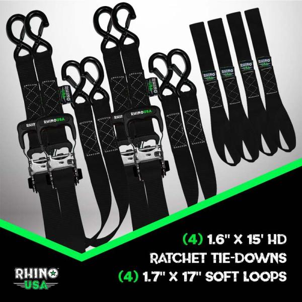 RSA Tie Down Kits Rhino USA TD-GC1.6X15-BLK