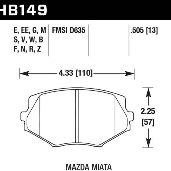 Hawk Performance HB149V.505