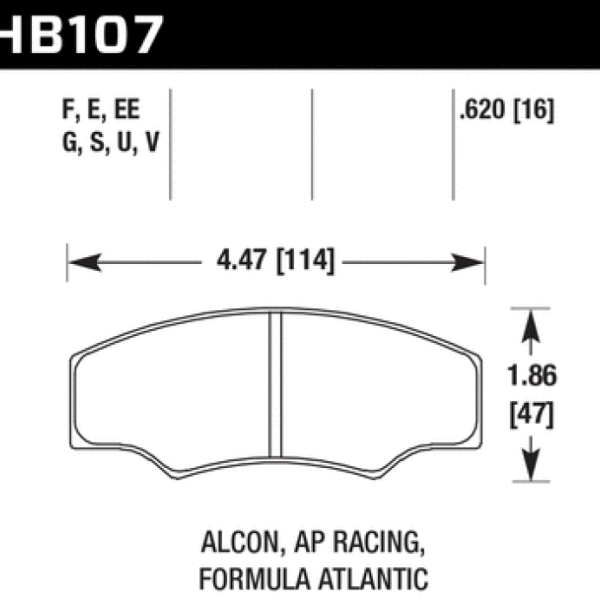 HAWK ER-1 Brake Pad Sets Hawk Performance HB107D.620