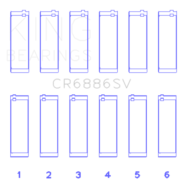 KING Connecting Rod Bearings King Engine Bearings CR6886SV0.5