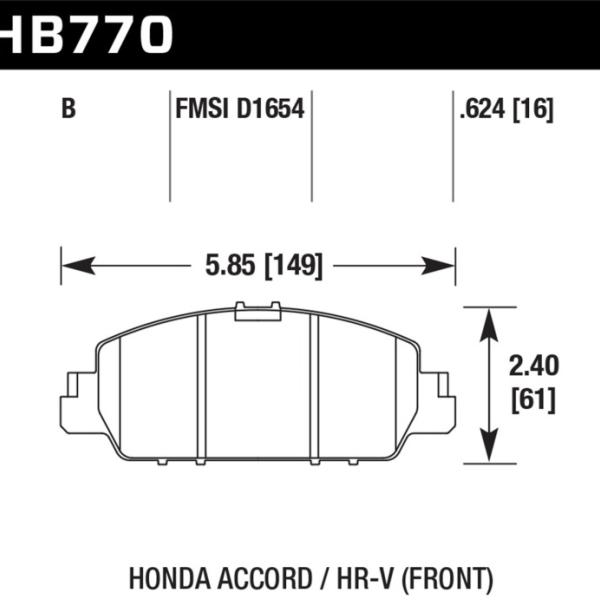 HAWK HPS 5.0 Brake Pad Sets Hawk Performance HB770B.624