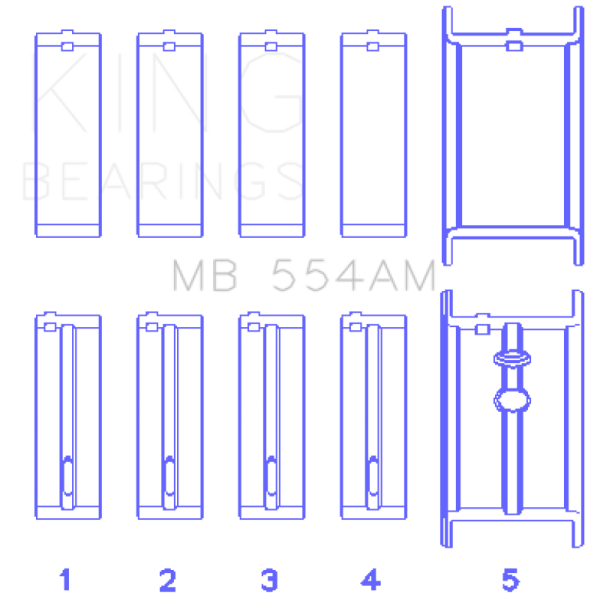 KING Main Bearings King Engine Bearings MB554AM