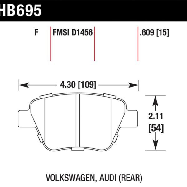 HAWK HPS 5.0 Brake Pad Sets Hawk Performance HB695B.609