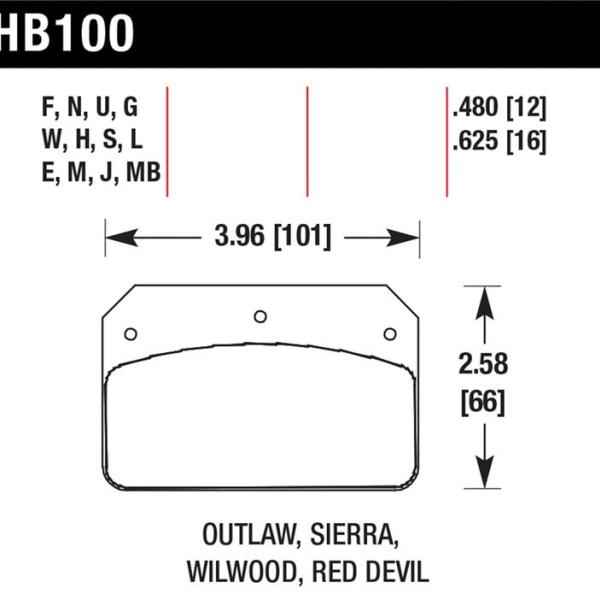 Hawk Performance HB100E.625